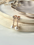 Boucles fleur perlé