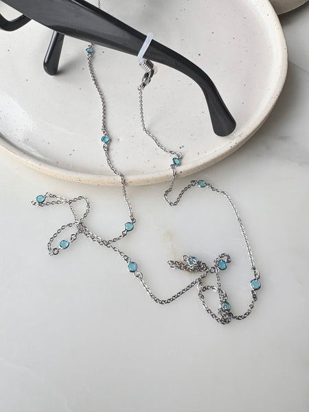 Chaîne de lunette océan argenté